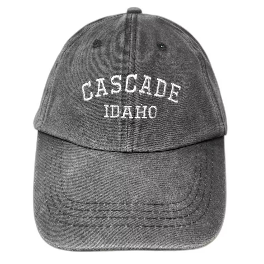 DIMCO Apparel Baseball Cap Gray White OS Cascade Idaho Embroidered Washed Hat